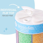 Sweets Indeed Sprinkles 6 Cell Edible Sprinkle Mix Jimmies Perfect for Cake Decorations Baking Ice Cream Cookies Cupcake Topper (Pastel)
