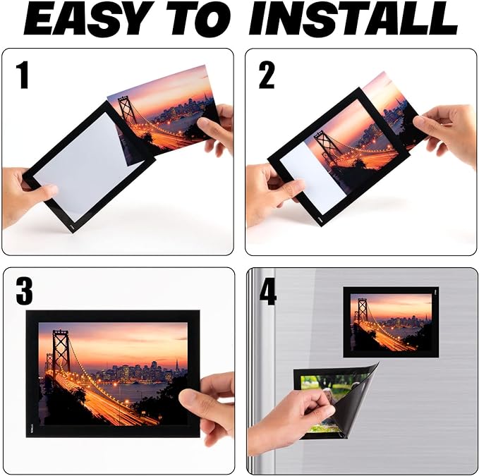 Magnetic Picture Frames for Lockers (4"X6",20 Pack),Magnet Photo Pockets/Greeting Card Holder,Decorations Frame for Home/Office/School/Classroom/Party