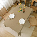 NLMUVW Tan Linen Tablecloth 84 Inch Rectangle, Textured Table Cloth Farmhouse Water Resistant Decorative Table Cover for Dining Kitchen, 54 x 84 Inch