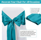 12 Pack Turquoise Satin Table Runner,12 x 108 inch Long Premium Smooth Table Runner for Wedding, Banquets, Birthday, Party,Graduation,Engagements,Table Runners fit Rectangle and Round Table