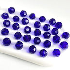 100 PCS 8mm Crystal Glass Beads Round Multiple Faceted Loose Spacer Glass Beads for DIY Handcrafte Bracelet Necklace Earring Jewelry Making(Sapphire)