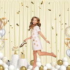 Sugargirl 10x10FT Light Yellow Backdrop Curtains Polyester Photo Backdrop Drapes Curtains 2 Panels with Rod Pockets for Party Birthday Wedding Photography Home Decoration