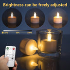 Rechargeable Tea Lights,Flameless LED Candles with Remote Timer,Battery Operated Tea Lights Flickering Votive Candle,for Home Restaurant,Holiday Party (12 Pack)
