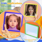 Dandat 30 Pcs Small Mirrors for Kids 6 x 6 Inch Square Shatter Proof Reflector Toddler Glass Plastic Reflector for Classroom DIY Craft Preschool Facial Expression (Rich Colors)