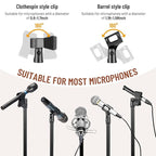 CAHAYA Dual-use Tripod Microphone Stand Boom Arm Floor Mic Stand Portable with Carrying Bag and 2 Mic Clips for Singing Performance Wedding Stage Meeting Live CY0311
