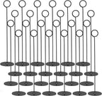 Urban Deco 24PK Table Number Holders Place Card Holders 12 Inch Table Card Holders Steel Card Holders for Photos, Food Signs, Memo Notes, Weddings, Restaurants, Birthdays (Black 24PK)