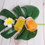 30 Pack Small Mason Jars, 1.5 oz Mini Mason Jar Glasses with Lids & Handles Mini Honey Jars DIY Decorations,Glass Favor Jars for Drink, Dessert, Candle, Craft, 30 Labels and Hemp Rope & Pen