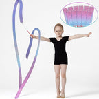 24 Pcs Sparkling Dance Ribbon for Kids Rhythmic Gymnastics Birthday Party Favors Twirling Streamer for Girl Princess Artistic Dancing Outdoor Game Supplies(Gradient Blue Purple)