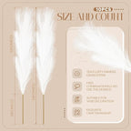 Zeyune 10 Pcs 71'' Large Faux Pampas Grass Decor Tall Artificial Pompous Grass Bulk for Boho Floor Vase Filler Wedding Floral Arrangements Home Baby Shower and Boho Decor (White)