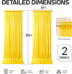 Gold Satin Backdrop Curtains 2 Panels - Glitter Photo Drapes for Baby Shower, 10x10FT Shimmer Back Drop Cloth, Wrinkle Free for Birthday Graduation Home Party Wedding Background