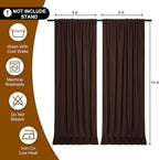 DWCN 10x10 FT Backdrop Curtains for Parties, Photography Backdrop Drapes with Rod Pockets for Wedding Decorations Stage Birthday Family Gatherings, 2 Panels 5ft x 10ft, Brown