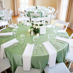 6 Pack Sage Green Round Tablecloths - 90 Inch, Polyester Table Cover, Stain and Wrinkle Resistant Washable Fabric, Perfect for Wedding Banquet Parties