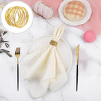 Gold Napkin Rings - 12 PCS Metal Napkin Rings(Twisted Wire) Napkin Holders Buckles for Family Dinner, Wedding, Party,Table Decorations
