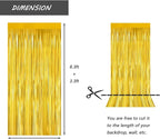 Gold Foil Fringe Curtain 3.3×8.3FT 2 Packs, Metallic Tinsel Curtains Party Streamers for Birthday Graduation Baby Shower Decoration (2pcs,3.3FT×8.3FT, Gold)