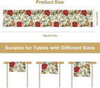 Christmas Table Runner, Seasonal Winter Xmas Holiday Kitchen Dining Table Decoration for Home Party Decor 13x108 Inch