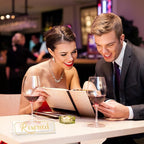 Jetec 16 Pieces Reserved Sign Acrylic Clear Reserved Table Tent Signs Table Number Holders for Wedding Printed Seating Reservation Restaurant Business Office Meeting Party (Gold)