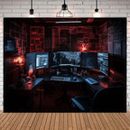 Computer Photo Backdrop Computers Hacker Room Background for Photography Party Room Decorations Photo Booth Props Supplies YUNBSJ007