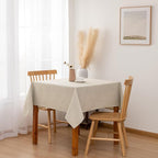 Hiasan Faux Linen Square Tablecloth - Wrinkle and Stain Resistant Washable Table Cloth for Kitchen Dining Room Holiday Table Cover for Party Dinner, Beige, 54 x 54 Inch
