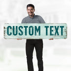 Custom Sign, Custom Street Sign, 11 Font Colors, 13 Font Styles, 4 Hole Options, 22 Sizes, 12x48 Inches, Rust Free DiBound, Fade Resistant, Made in USA by My Sign Center (Shabby Chic)