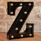 Decorative LED Illuminated Letter Marquee Sign - Alphabet Marquee Letters with Lights For Wedding Birthday Party Christmas Night Light Lamp Home Bar Decoration Z, Black