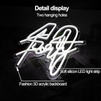 White Forty Neon Sign 40 Year Old Birthday Neon Sign Birthday Gift For 40 Year Old Woman Led Night Light For Wedding Engagement Banquet Anniversary Party Decor Gift For Girl Wife Lover(USB Sign)