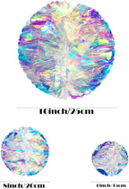 ZYOOO 3pcs Iridescent Honeycomb Balls,Shiny Rainbow Foil Ceiling Hanging Flowers for Wedding,Birthday,Theme Party Decoration(6" 8" 10")