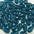 150pcs 4x6mm Teardrop Crystal Glass Beads for Jewelry Making, Faceted Vertical Hole Teardrop Glass Spacer Beads for Wind Chimes Bracelet Earring Necklace DIY Craft(Peacock Blue)