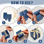 Jutom 100 Pcs Mini Favor Boxes Extra Small Candy Boxes Paper with Gold Ribbon for Christmas Thanksgiving Day Birthday Wedding Anniversary Supplies(2 x 2 x 2 Inch,Navy Blue)