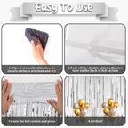 2 Pack Silver Tinsel Foil Fringe Curtains, Silver Party Decorations, Metallic Tinsel Party Streamers Backdrop for Birthday Baby Shower Graduation Wedding Bachelorette Party Decorations
