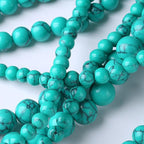 Natural Turquoise Stone Beads Gemstone Round Crystal Energy Jade Beads Stone Beads for Jewelry Making DIY Bracelet Necklace Jewelry Making 1 Strand 15.5inch 31PCS 12MM