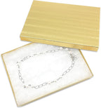 TheDisplayGuys - 25-Pack #53 Kraft Paper Cardboard Gift Boxes/Jewelry Cases w. Cotton Padding & Lid - Gold Foil - (5.4" x 3.9" x 1.0")