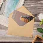 50 Pack Colored A7 Invitation Envelopes 5x7 with Gold Stickers for Cards and Invitations, 5 Colors (Brown, 5 1/4 x 7 1/4 inches)