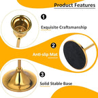 Metal Candle Holders for Candlesticks Taper Candlestick Holders Set Vintage Decorative Centerpiece Candelabra Tall Candle Stands for Halloween Thanksgiving Christmas (Gold, 1 Set (3 pcs))