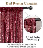 ShinyBeauty Burgundy Sequin Backdrop 10FTx10FT Sequin Fabric Backdrops for Photograph Photo-Backdrop-Drapes 10FT Sparkle Curtains for Wedding Wine Glitter Backgrounds for Shimmer Background
