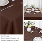 8 Pack Brown Table Cloth 60 x 126 Inch Rectangular Tablecloths for 8 Foot Rectangle Tables, Wrinkle Resistant Brown Tablecloth Washable Polyester Fabric for Buffet Wedding Party Banquet