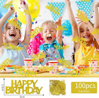 Gold Happy Birthday Confetti For Table - Paper Birthday Party Decorations For Men Women Boys Girls, Table Sprinkling Scatter Decoration Party Supplies