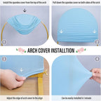 LEBENGURU Upgraded 6FT Wedding Arch Cover, Baby Blue Spandex Fitted Arch Backdrop Cover, Round Top Chiara Stand Covers for Birthday Party Baby Shower Banquet Balloon Décor