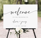 Wedding Welcome Sign, Wedding Welcome Sign Personalized, Modern Calligraphy Sign