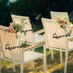 12 Pcs Reserved Seating Signs for Wedding Chairs Hanging Wooden Rustic Reserved Row Signs with Rope Wooden Tag for Wedding Church Pews Restaurant(Black)
