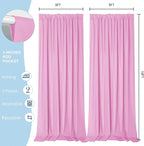 Sugargirl 10x10FT Pink Backdrop Curtains Polyester Photo Backdrop Drapes Curtains 2 Panels with Rod Pockets for Party Birthday Wedding Photography Home Decoration