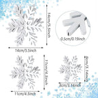 Bucherry 12 Pcs Wooden Snowflake Table Decor 3D Snowflake Tabletop Signs and Centerpiece for Christmas Xmas Winter Wonderland Decorations Home Party(White)