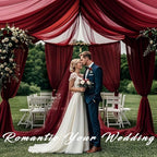 20Ft Length x 28" Width Wedding Arch Draping Fabric 4 Panels Burgundy Arch Drapes Chiffon Fabric Sheer Curtains Backdrop for Party Decorations Wedding Ceremony Bridal Ceiling Stage Reception Decor