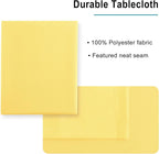 Hiasan Waterproof Tablecloth Rectangle - Washable Fabric Table Cloth for Dining Room Kitchen Birthday Party and Outdoor Use, Yellow, 54 x 120 Inch
