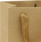 Kraft Paper Gift Bag Small Square Bottom Kraft Paper Bags with Handles (Natural Kraft, 6 x 6 x 6 in, 10 CT)