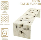 Abstract Floral Table Runner, Watercolor Transparent Beige Poppy Flowers Print Kitchen Dinning Table Runner for Indoor Outdoor Home Wedding Party Holiday, 13x36 Inch