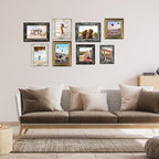 8x10 Picture Frames Set of 4- Rustic Retro Photo Frame with Real Glass Wall Mount and Tabletop Display Family Friends Wedding Gift