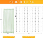 Fomcet Sage Green Tulle Backdrop Curtains with Lights String 10FT X 10FT Sheer Curtain with Lights Tulle Curtains Backdrop for Wedding Birthday Party Photo Shoot (2 Panels 5x10FT)