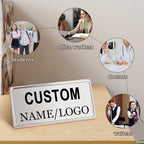 Custom Name Tags ID Badges with Logo Name Personalized Name Badges Name Tag ID Badges with Pin Backing Customizable Name Tags for Business Offices Stores Restaurant, 1.5x2.8 in, 100PCS