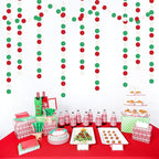 Red-Green White Christmas Party-Decorations Streamers - 52Ft Hanging Mexico Italian Paper Garland Banner,Italy Fiesta Mexican Birthday Wedding Baby Shower Supplies Backdrop Decor Hugtmr