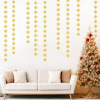 Snowflake-Snow Gold Christmas Party-Decoration Garland - 52ft Winter Wonderland Frozen Ornaments Hanging Paper Streamers,New Years Birthday Baby Shower Bachelorette Wedding Ceiling Decor Hugfond